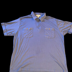 Vintage y2k Haband Blue Casual Polo Shirt XL Polo double pocket